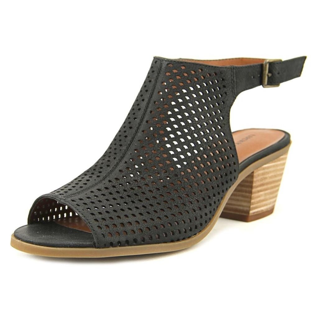 Lucky Brand Bertel Open-Toe Black Slingback Sandal